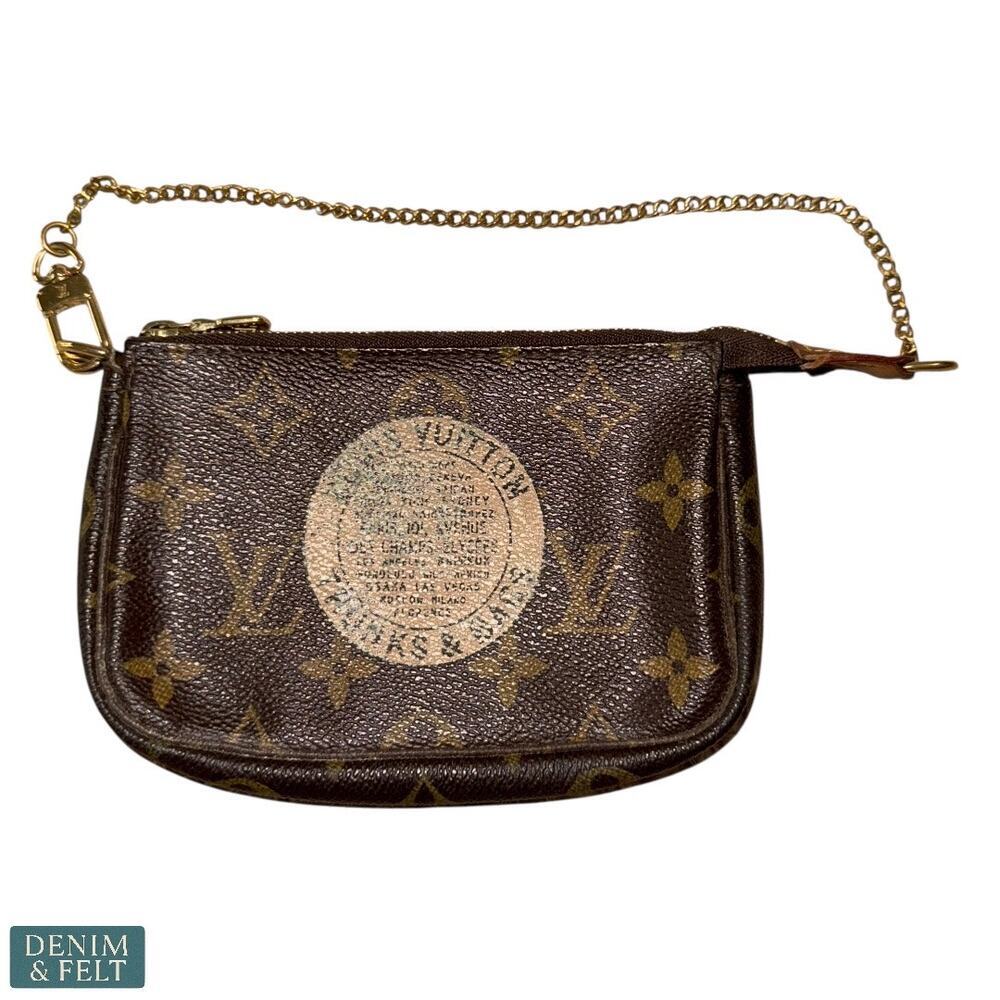 Louis Vuitton Mini Trunks & Bags Monogram Pochette 2007 Brown Canvas Clutch RARE
